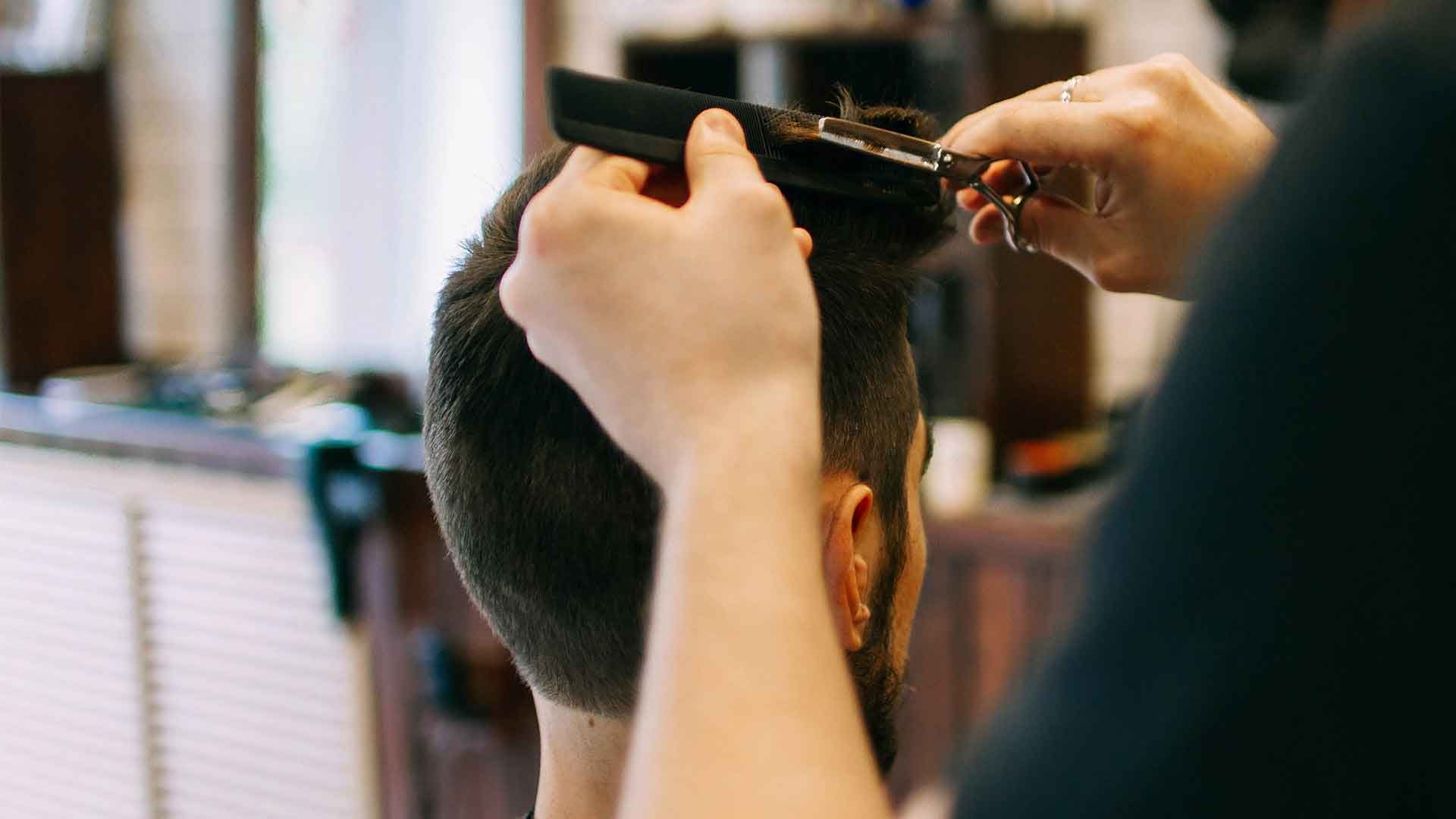 Barber shop haircut station